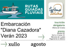 Rutas guiadas fluviais na embarcación Diana Cazadora verán 2023