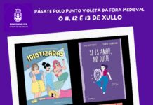 O Concello de Betanzos puxo á disposición da cidadanía un punto violeta de información e sensibilización na Feira Franca Medieval.