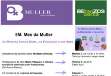 O Concello de Betanzos pon en valor o papel das mulleres na educación e nas artes na súa programación polo 8 de marzo.