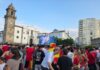 Centos de persoas seguiron na Praza Irmáns García Naveira a final do Mundial de Fútbol nun ambiente festivo e de convivencia